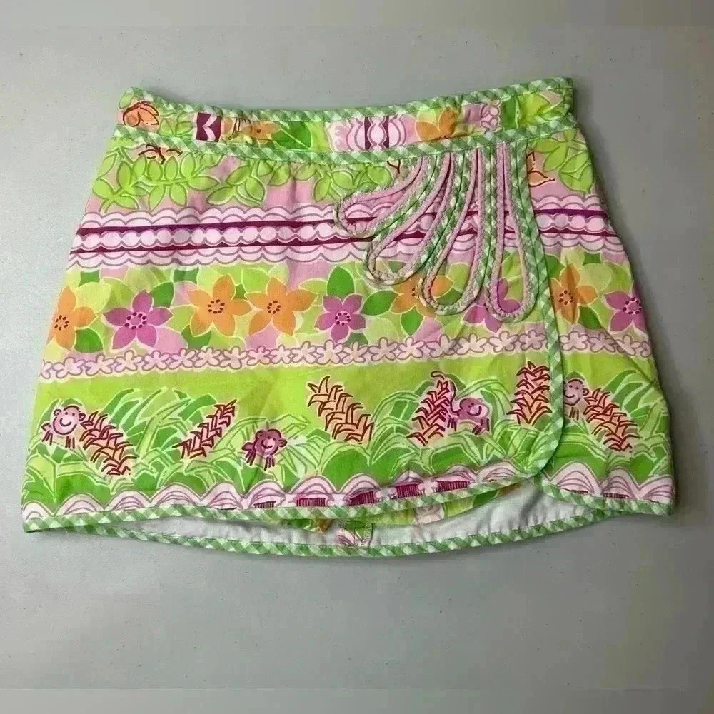 LILLY PULITZER Kids Size 7 Floral Monkey Skort Rare Find!